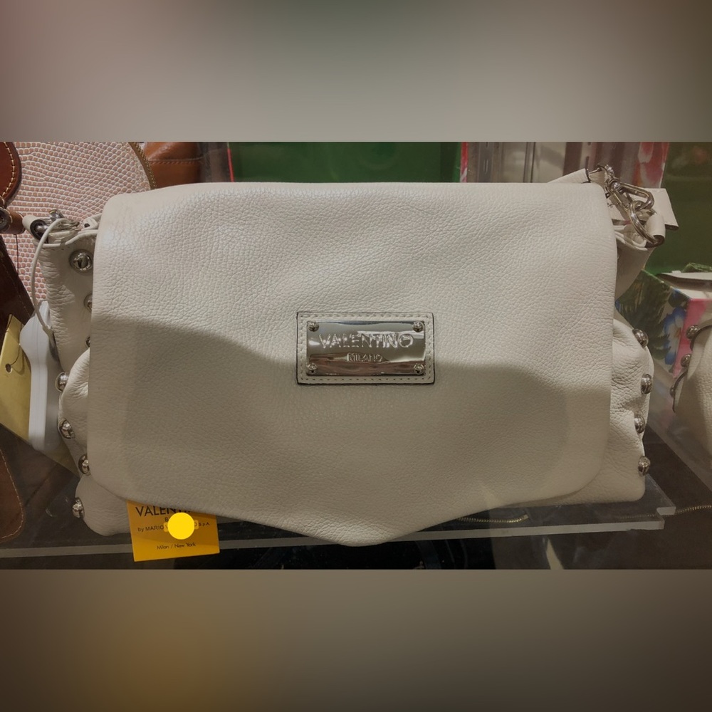 Valentino Women's Shoulder Bag in Gray with Gold Accent